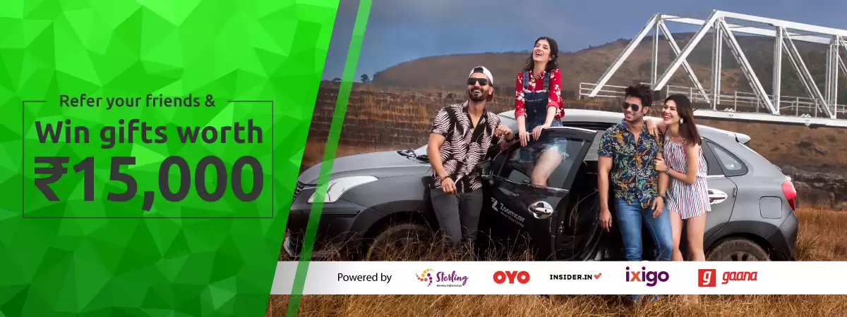 Refer Friends To Zoomcar Win Gift Vouchers Worth Rs.15000