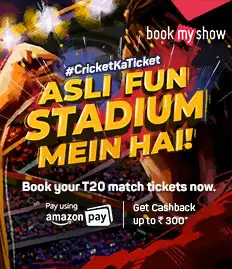 Pay Using Amazon Pay And Get 10% Cashback Up To Rs 300 On IPL T-20 Tickets At Bookmyshow