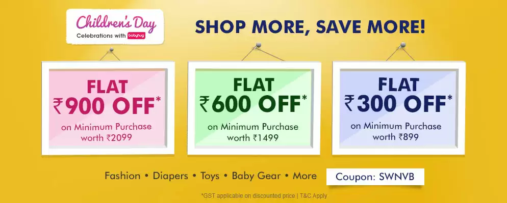 Site Wide Firstcry Coupon Flat Rs. 300 Off On The Order Worth Rs. 899 & Above B. Flat Rs. 600 Off On The Order Worth Rs. 1499 & Above C. Flat Rs. 900 Off On The Order Worth Rs. 2099