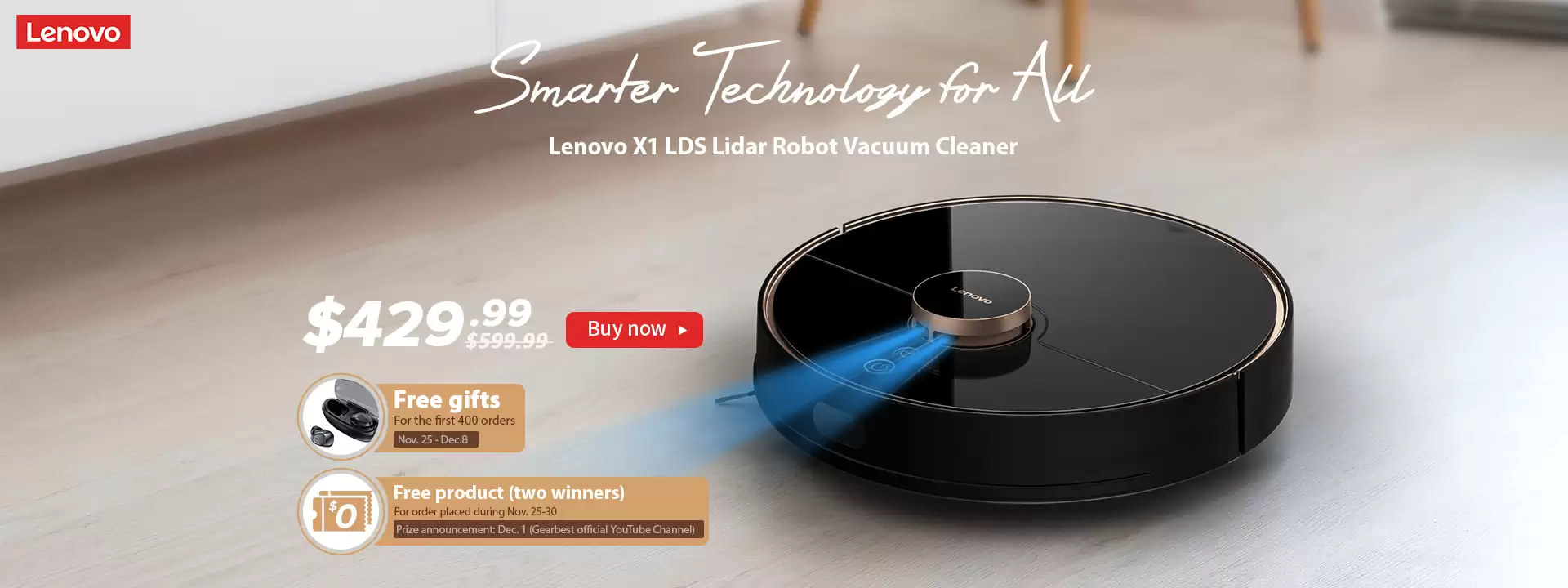 Order In Just $429.99 Lenovo X1 Vacuum Cleaner At Gearbest