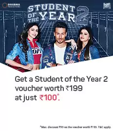 Buy A Movie Voucher For 'student Of The Year 2' Worth Rs. 199 Get Rs. 99 Discount At Bookmyshow Deal Page