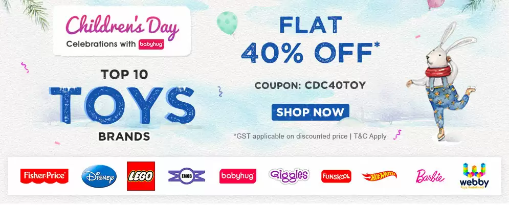 Enjoy Flat 40% Off On Top 10 Toy Brands With This Discount Coupon At Firstcry