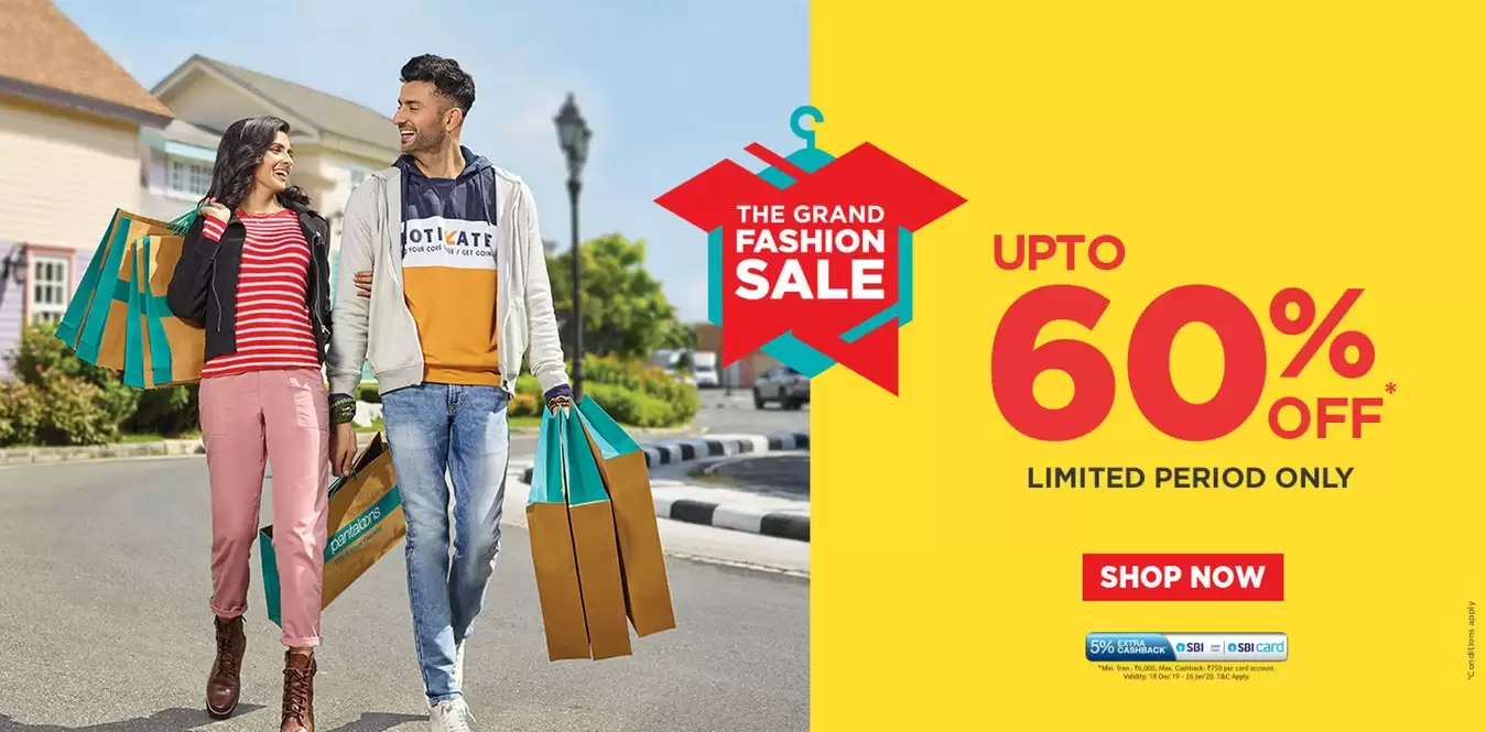 Get Extra 5% Cashback At Pantaloons Pay Via Sbi Cards