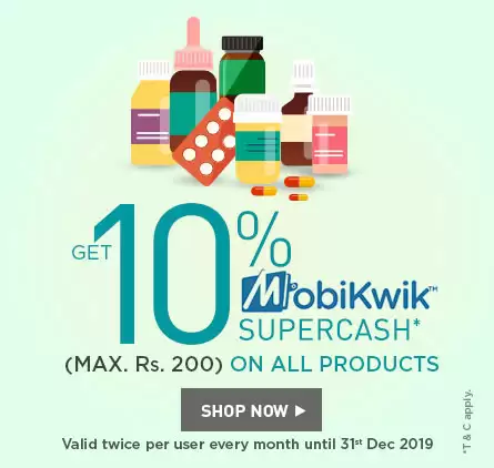 Get 10% Supercash At Netmeds Pay Via Mobikwik