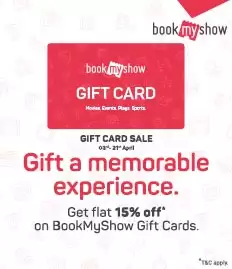 Get Extra 15% Off On Bookmyshow Gift Cards With This Discount Code At Bookmyshow