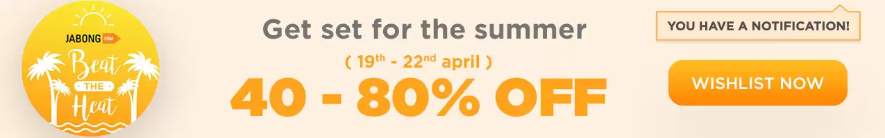 Get Upto 80% Off On All Items At Jabong Beat The Heat Deal Page Available 19 - 22 April