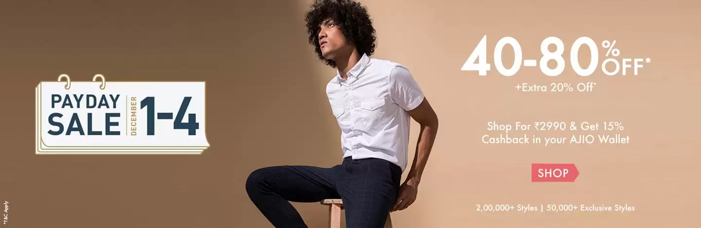 Get 15% Cashabck On Orders Of Rs 2990 At Ajio Deal Page