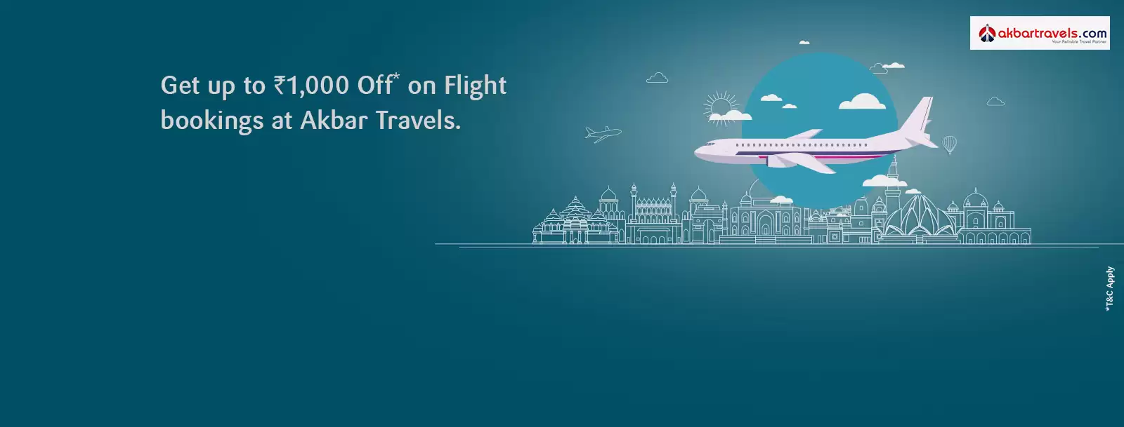 Get Instant Discount Of Flat Rs. 500 On Domestic Flight And Rs. 1000 On International Flight Bookings At Akbartravels