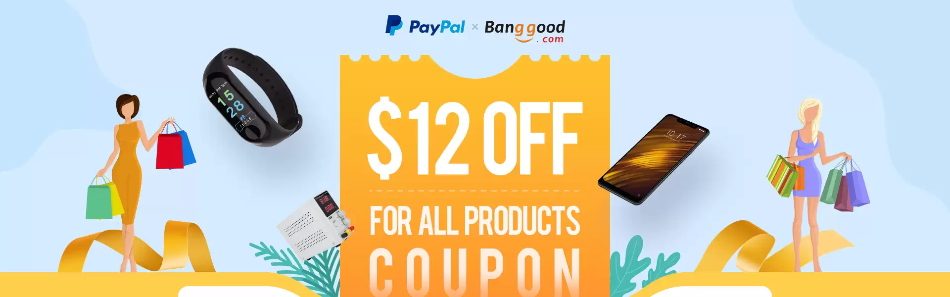 Get Upto $12 Off On All Products With This Coupon At Banggood $12 Off On $100 , $6 Off On $50 Orders