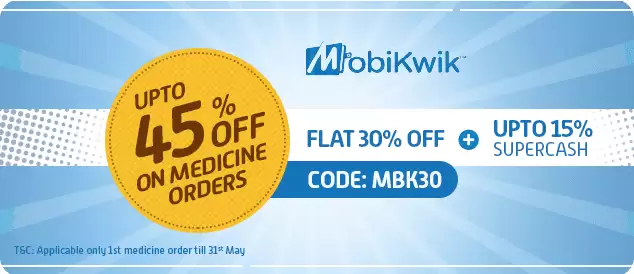 Gt 30% Off On 1st Medicine Order At Pharmeasy + 15% Mobikwik Cashback Using This Pharmeasy Discount Code