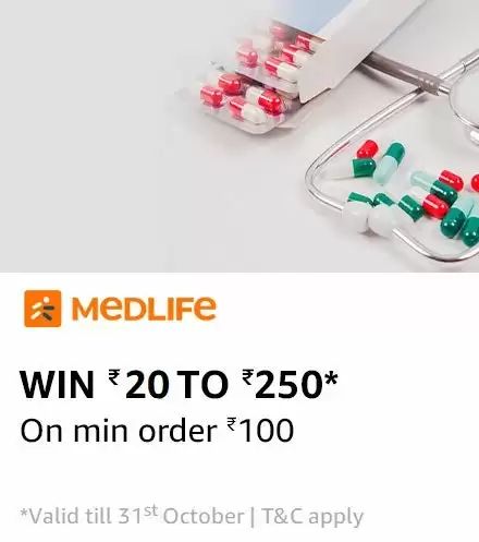 Get Upto Rs.250 Cashback At Medlife.com Make Payment Via Amazon Pay