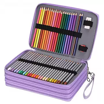 Order In Just $16.99 184 Slots Colored Pencil Case Large Capacity Soft And Pu Leather Pencil Holder Organizer With Carrying Handle Not Included Pens With This Coupon At Banggood