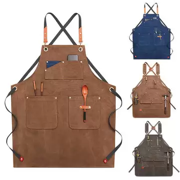 Order In Just $13.57-$18.05 36% Off For Canvas Woodworking Apron Shop Apron Pockets Waxed Wax Cloth Waterproof Apron Chef Tool Storage With This Coupon At Banggood