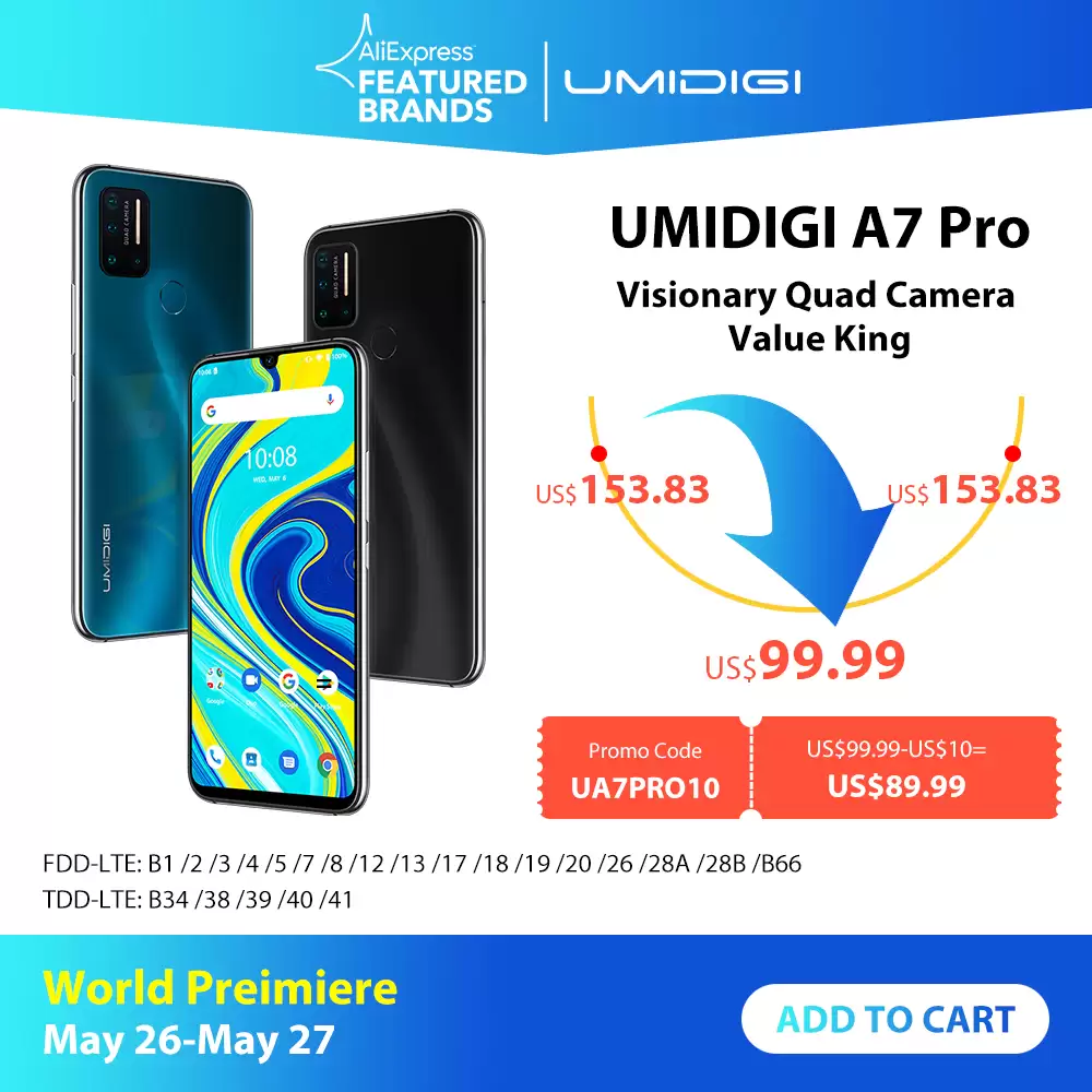 Get $10 Discount On Smartphone UMIDIGI A7 Pro With This Discount Coupon At Aliexpress