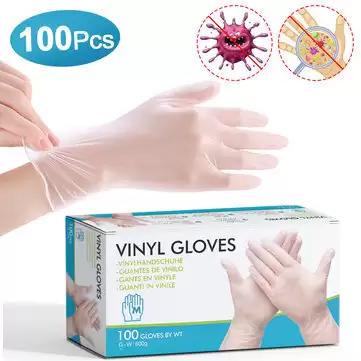 Order In Just $16.99 / €15.57 100pcs Disposable Gloves Safety Plastic Glove Latex Food Gloves Work Place Supplies Cleaning Tools - L At Banggood