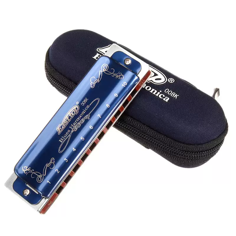 Order In Just $11.43 12% Off For Easttop T008k 10 Hole Blues Harmonica Tone C Blue Color For Beginner With This Coupon At Banggood
