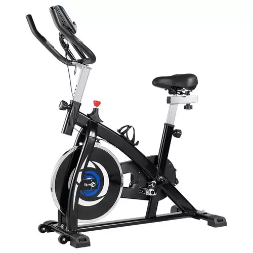 Pay Only $158.99 For Indoor Cycling Bike With 4-way Adjustable Handle & Seat, Home Fitness Stationary Aerobic Portable Spinning Bike - Blue Black With This Coupon Code At Geekbuying