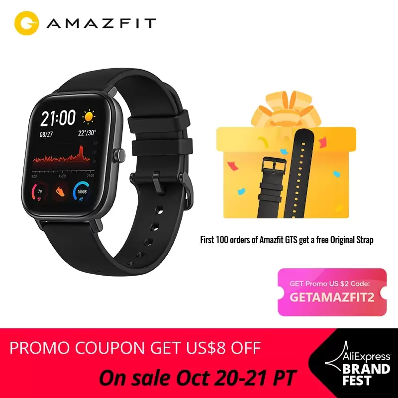 Get $10 Discount On Smartwatch Amazfit Gts With This Discount Coupon At Aliexpress