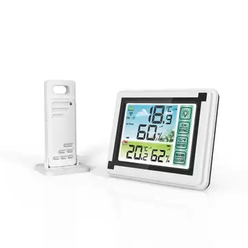 Order In Just $14.99 / €13.34 Yuihome Wp6950 433mhz Indoor Outdoor Touch Screen Wireless Weather Station Color Lcd Htn Display Ipx4 Hygrometer Thermometer Outdoor Forecast Sensor Clock From Xiaomi Youpin With This Coupon At Banggood