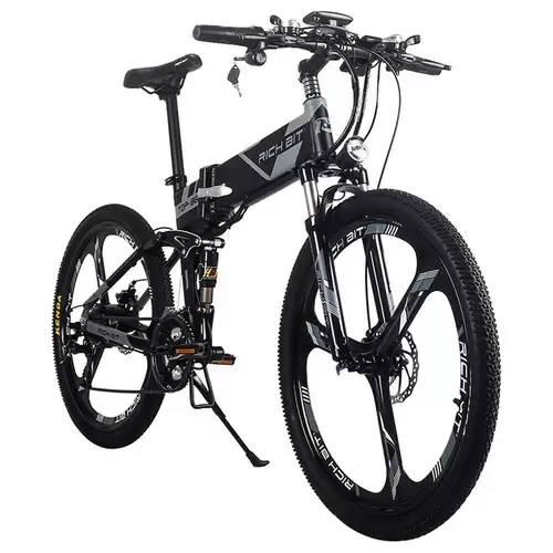 Pay Only $1259.99 For Rich Bit Top-860 Folding Electric Moped Bike 26 Inch Tires 250w Brushless Motor 35km/h Max Speed Up To 40km Range Disc Brake Smart Display - Black Grey With This Coupon Code At Geekbuying