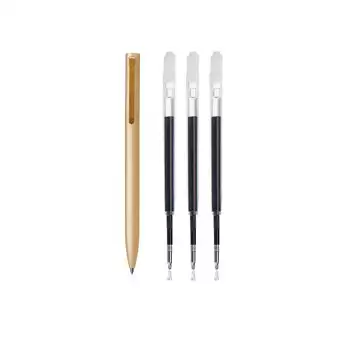 Order In Just $7.49 Original Xiaomi Mijia 0.5mm Writing Point Sign Pen Gold Mental Signing Pen With 3pcs Smooth 0.5mm Blue/black Refills School Office Supplies With This Coupon At Banggood