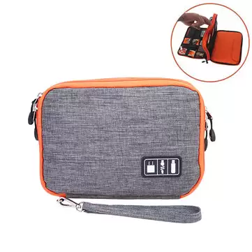 Order In Just $12.89 / €19.37 Honana Hn-cb1 Double Layer Cable Storage Bag Electronic Accessories Organizer Travel Gear - Grey S With This Coupon At Banggood