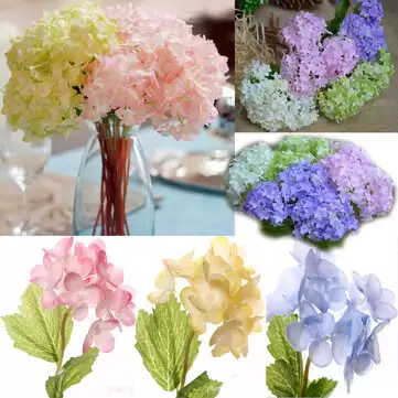 Order In Just $3.88 / €3.54 Artificial Flower Hydrangea Silk Bridal Bouquet Party Home Wedding Decor 5 Colors Flowers With This Coupon At Banggood