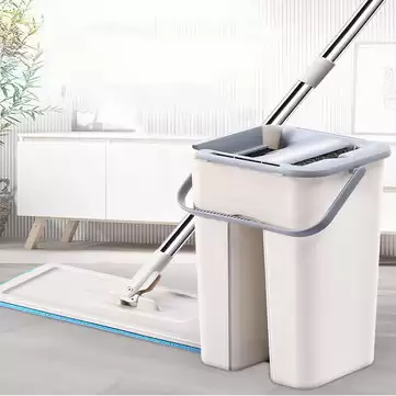 Order In Just $20.99 / €19.06 Flat Squeeze Magic Automatic Mop And Bucket Free Hand Mop With Bucket Drop Shipping Floors Squeeze Flat Mop With Water Home Kitchen Floor Cleaner With This Coupon At Banggood