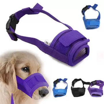 Order In Just $4.99 / €4.61 Fashion Adjustable Nylon Dog Muzzle Pet Puppy Mesh Mouth Mask Anti Biting Barking S-xl - Black S With This Coupon At Banggood