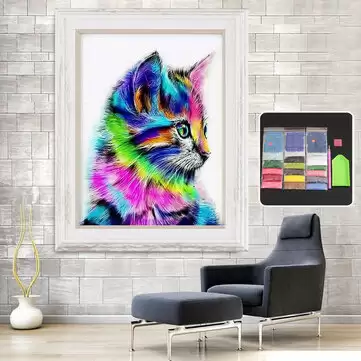 Order In Just $3.66 / €6.21 Colorful Cat Full Drill Diy 5d Diamond Embroidery Painting Craft Home Decorations With This Coupon At Banggood