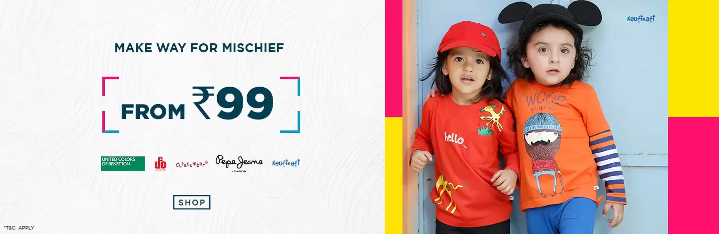 Buy Kids Wear As Low As Rs.99 At Ajio Deal Page