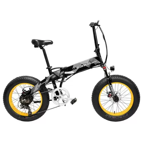 Pay Only $1129.99 For Lankeleisi X2000 Plus Folding Electric Bike Bicycle 48v 10.4ah 500w 20x4.0 Inch Fat Tire Aluminum Alloy Frame Shimano Gear Shift Max Speed 35km/h Ip54 90km Mileage Range - Black Yellow With This Coupon Code At Geekbuying