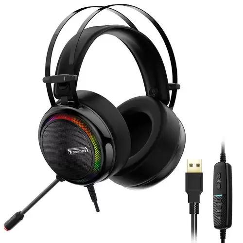 Pay Only $25.99 For Tronsmart Glary Gaming Headset 7.1 Virtual Surround Sound Stereo Sound With Colorful Led Lighting Usb Interface Mic For Pc Laptop With This Coupon Code At Geekbuying