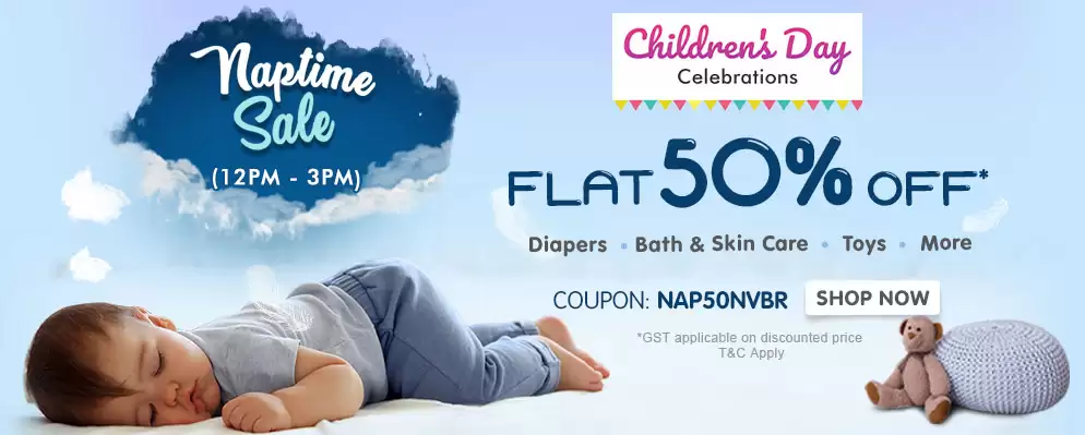 Enjoy Flat 50% Off On Select Diapers, Baby Care, Baby Gear & Nursery And More At Firstcry