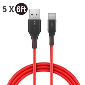 Order In Just $10.99 [5 Pack] Blitzwolf Bw-tc15 3a Usb Type-c Charging Data Cable 6ft/1.8m For Oneplus 8 Pro Xiaomi Mi10 Redmi Note 9s S20 With This Coupon At Banggood
