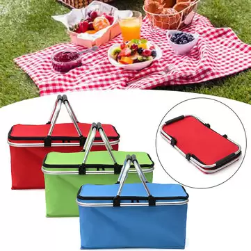 Order In Just $13.08 / €18.21 30l Large Folding Insulated Thermal Cooler Bag Picnic Camping Lunch Storage Baskets - Red With This Coupon At Banggood