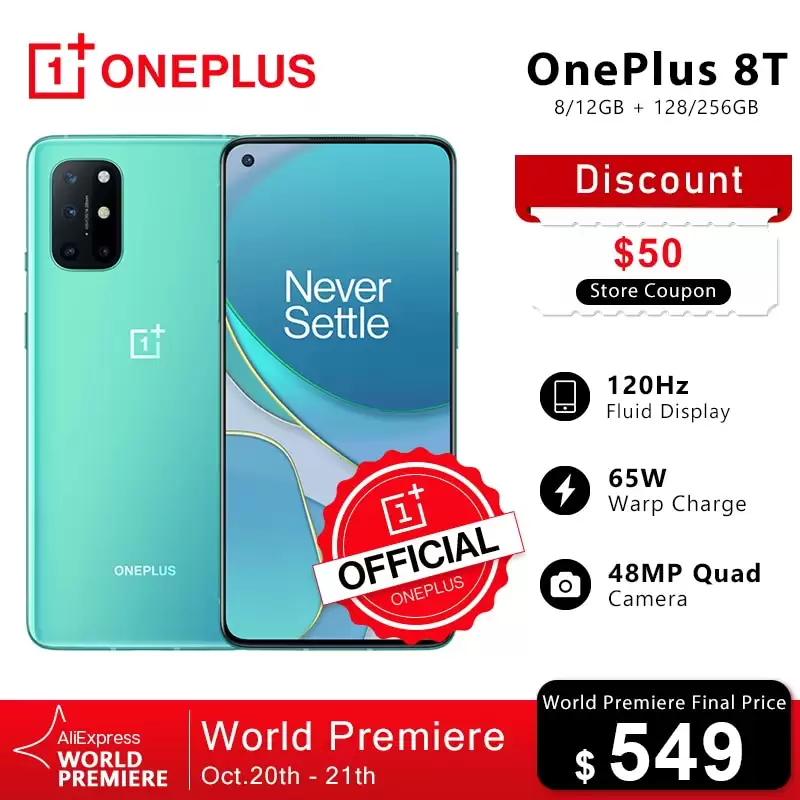 Get Extra $10 Discount On Smartphone Oneplus 8 T With This Discount Coupon At Aliexpress