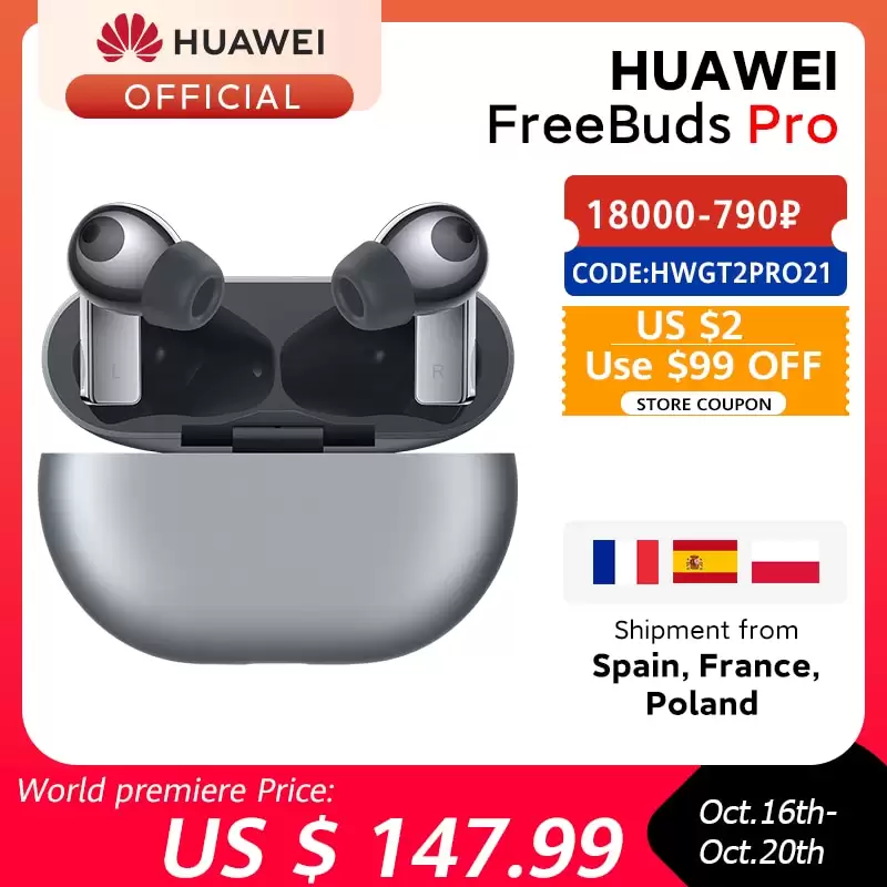 Get Extra $5 Discount On Huawei Freebuds Pro Wireless Earbuds For Order Over $159 At Aliexpress
