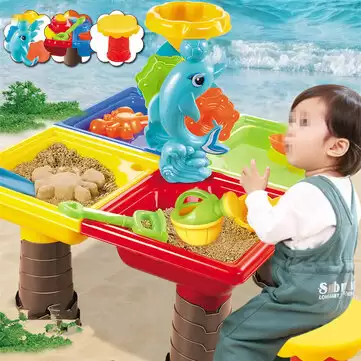 Order In Just $28.79 10% Off For Sand And Water Table Sandpit Indoor Outdoor Beach Kids Children Play Toy Set With This Coupon At Banggood