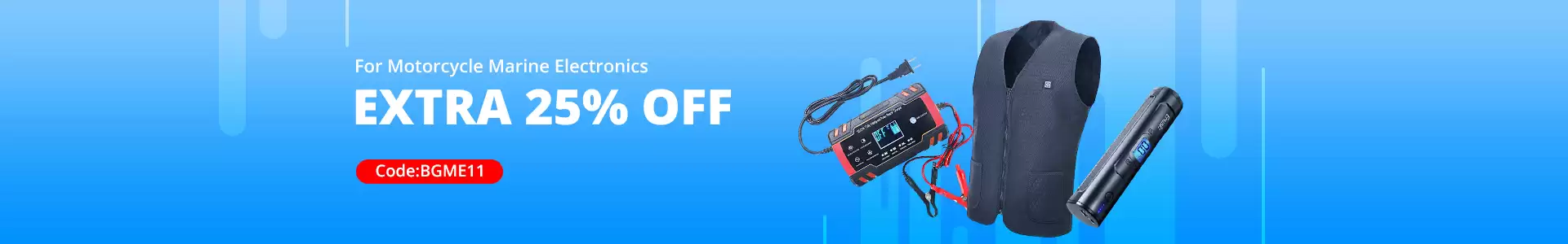 Get Extra 25% Discount On Motorcycle Marine Electronics With This Coupon At Banggood