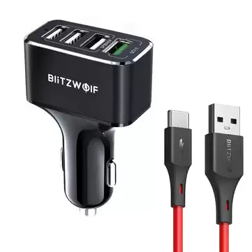 Order In Just $11.99 Blitzwolf Bw-sd3 50w 4 Usb Ports Qc3.0 Car Charger With Blitzwolf Bw-tc14 3a Usb Type-c Cable Fast Charging For Iphone 12 11pro Xs Xiaomi Mi10 Redmi Poco X3 Oneplus 8pro With This Coupon At Banggood