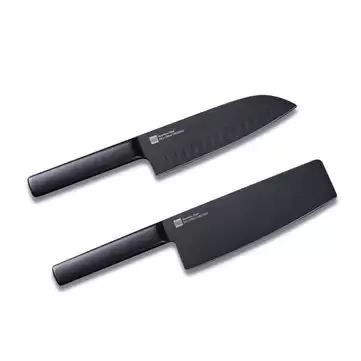 Pay Only $26.99 For Huohou 2pcs/Set Cool Black Stainless Steel Knife Nonstick Knife Set 7inch Anti-Bacteria Kitchen Chef Knife Slicing Knife From Xiaomi Youpin