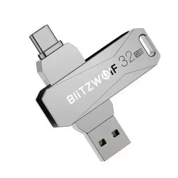 Order In Just $7.94 Blitzwolf Bw-upc2 2 In 1 Type-c Usb3.0 Flash Drive Ultra-fast Transmission 360° Rotation Zinc Alloy 32gb 64gb Support Otg Pendrive Usb Disk With This Coupon At Banggood