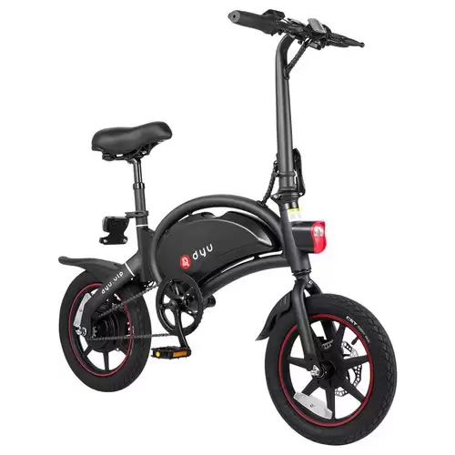 Pay Only $589.99 For Dyu D3+ Folding Moped Electric Bike 14 Inch Inflatable Rubber Tires 240w Motor Max Speed 25km/h Up To 45km Range Dual Disc Brakes Adjustable Height - Black With This Coupon Code At Geekbuying