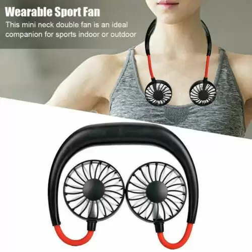 Pay Only $7.99 For Portable Lazy Hanging Neck Mini Folding Fan Led Light Usb Charging 360 Degree Adjustment Three Wind Speed For Sports Office Fitness - Black With This Coupon Code At Geekbuying