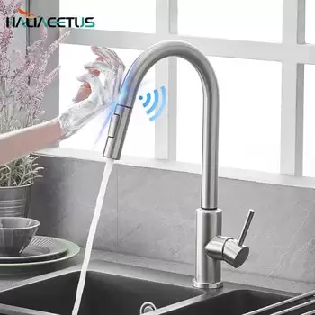 Order In Just $36.85 Kitchen Faucets Smart Sensor Pull-out Hot And Cold Water Switch Mixer Tap Smart Touch Spray Tap Kitchen Convenient Black Faucets At Aliexpress Deal Page