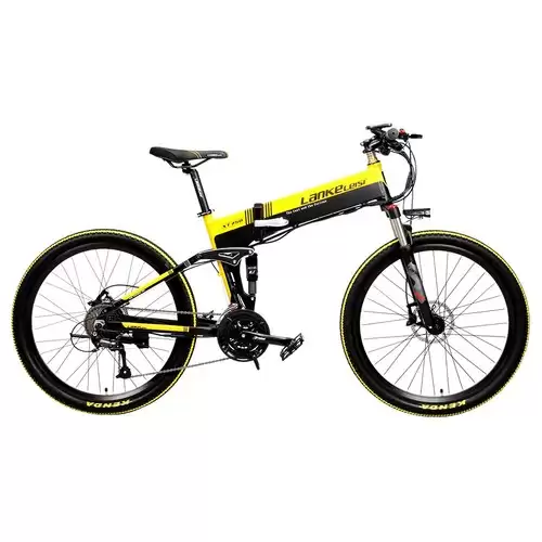 Pay Only $1209.99 For Lankeleisi Xt750 Folding Electric Bike Bicycle 48v 10.4ah 400w Motor 26in Tire Shimano Gear Shift Max Speed 35km/h Smart Computer Mtb E-bike 90km Mileage - Black Yellow With This Coupon Code At Geekbuying