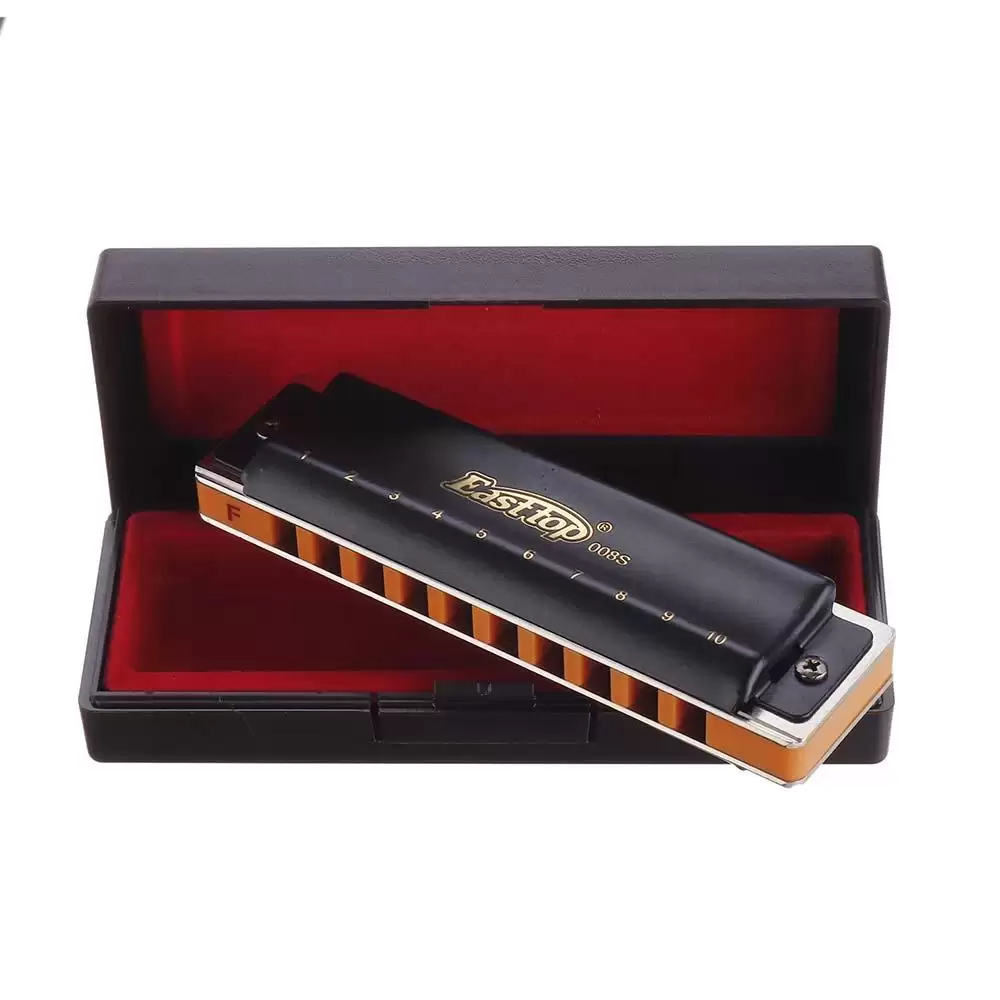 Order In Just $21.11 12% Off For Easttop T008s 10 Holes Bruce Blues Harmonica A B C D E F G Key Black/silver With This Coupon At Banggood