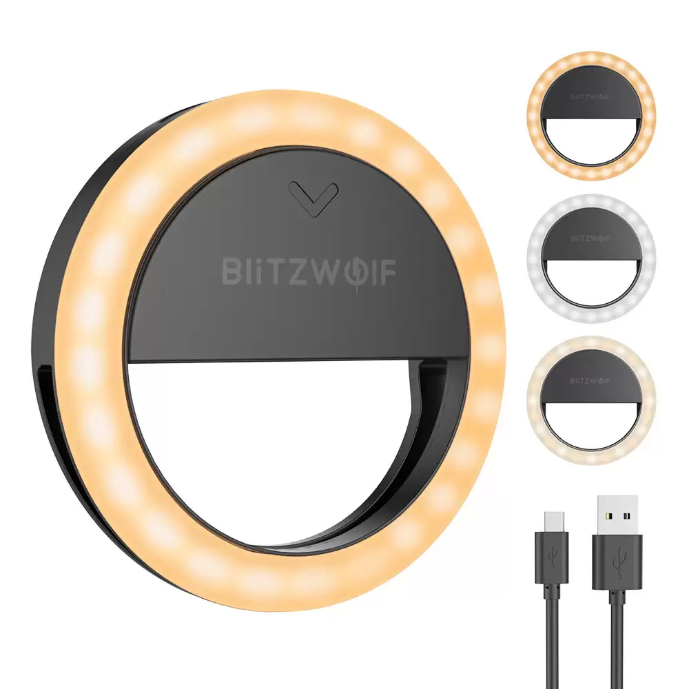 Order In Just $8.99 25% Off For Blitzwolf Bw-sl0 Pro Led Ring Light Clip-on Fill Light With This Coupon At Banggood