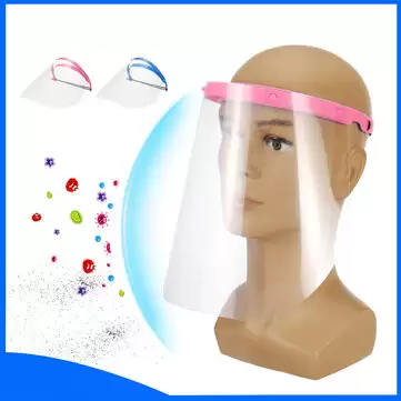 Order In Just $3.99 / €3.65 Double-sided Protective Mask Anti-splash Head-mounted Full Face Protection Mat For Healthcare - Pink With This Coupon At Banggood